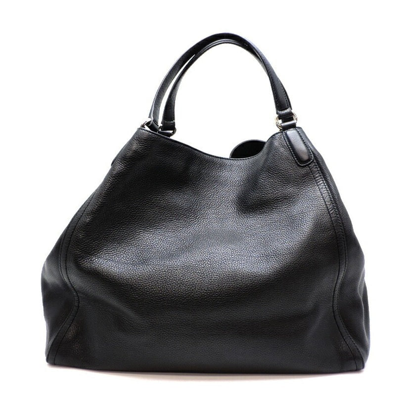 Gucci Interlocking Tassel Bag Women's Tote Leather Black
