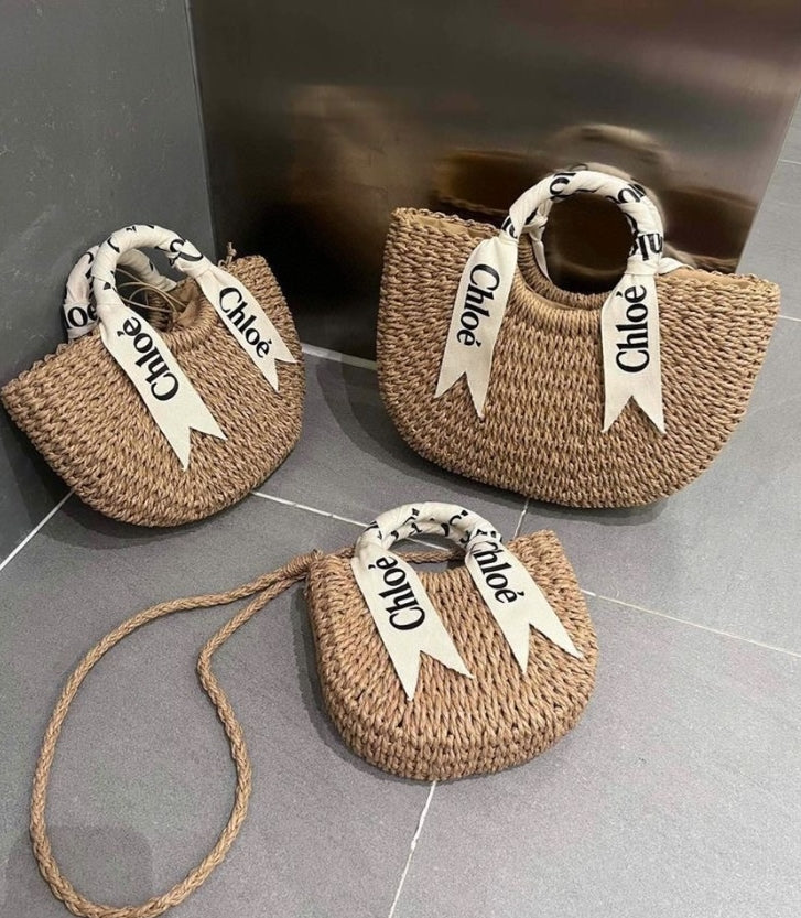 Chloe Straw Tote Bag