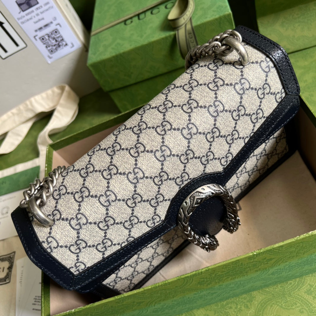 Gucci Dionysus GG Supreme Beige and Blue - 28x18x9cm